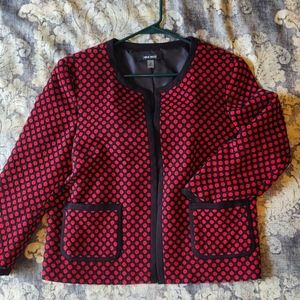 Nine West Black & Red Knit Jacket